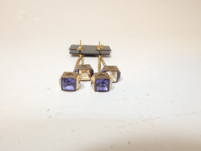 LOUIS VUITTON Cube Logo Earrings