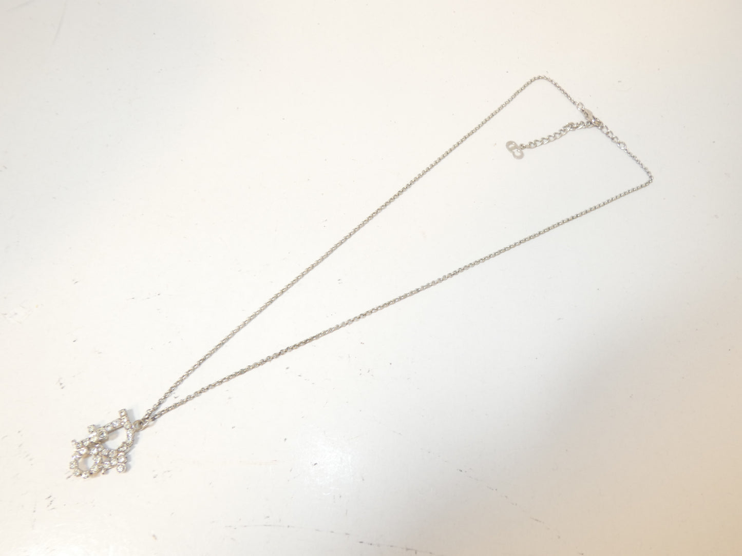 Dior logo rhinestone necklace
