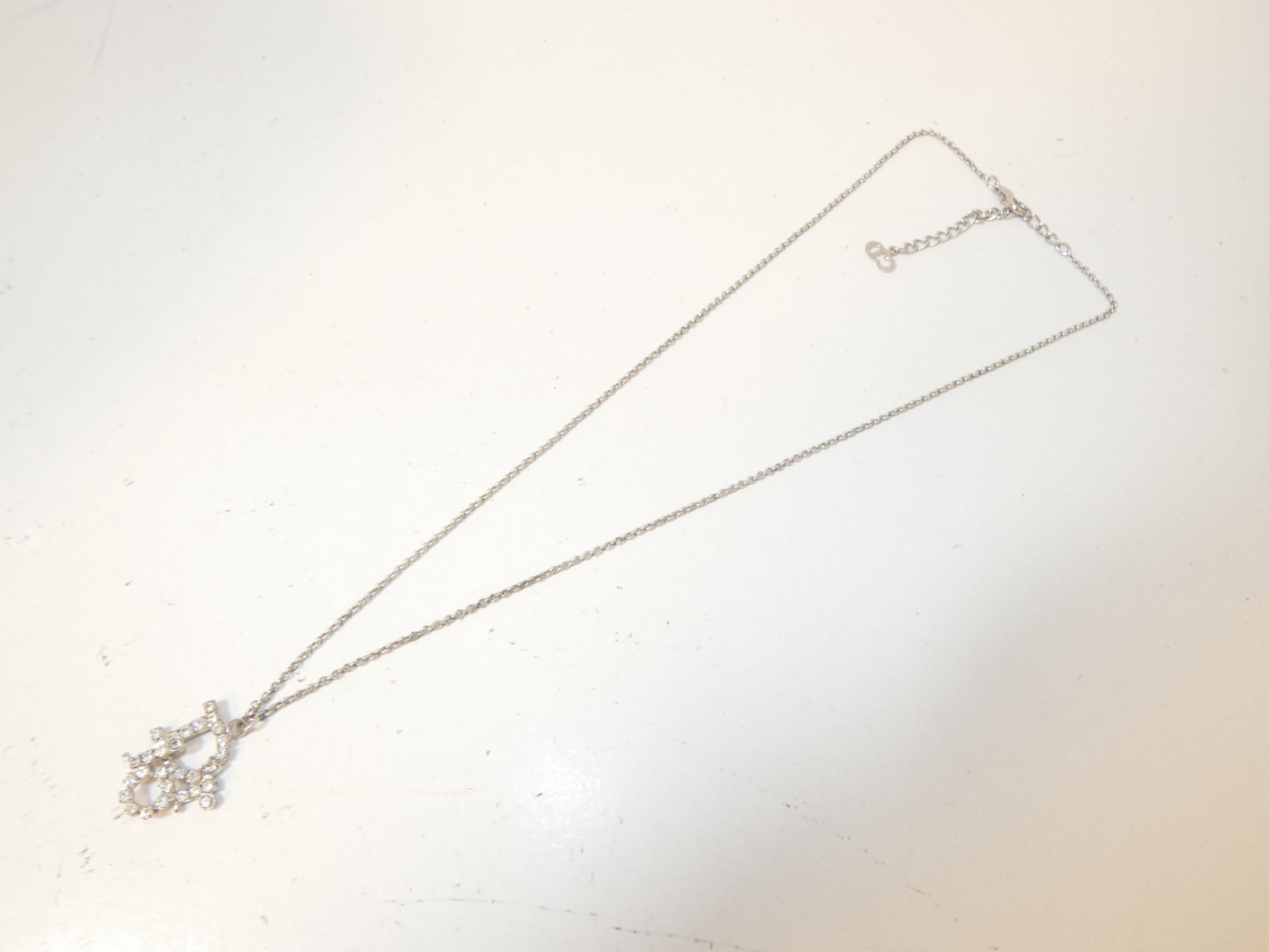 Dior logo rhinestone necklace