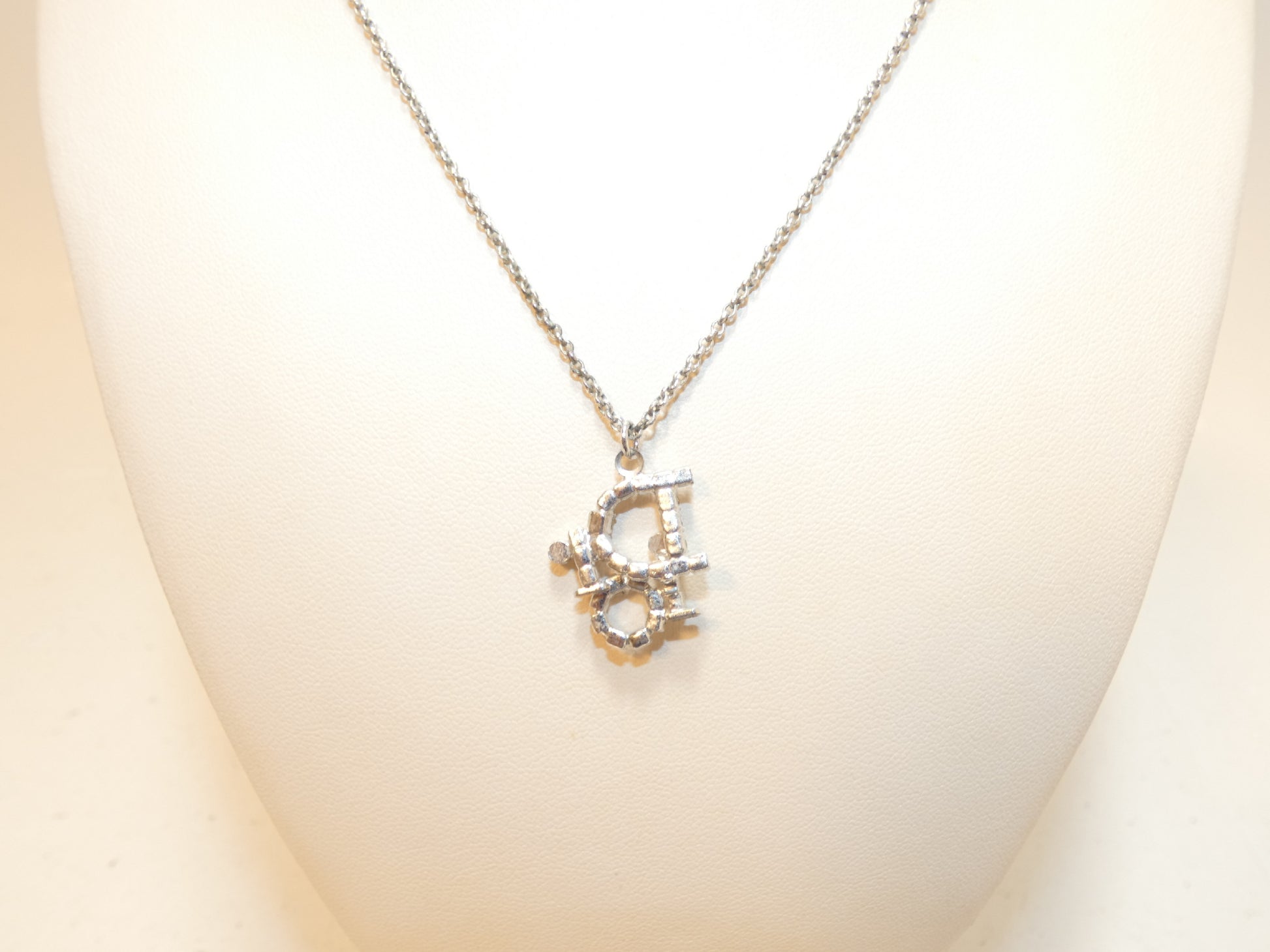 Dior logo rhinestone necklace