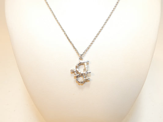 Dior logo rhinestone necklace