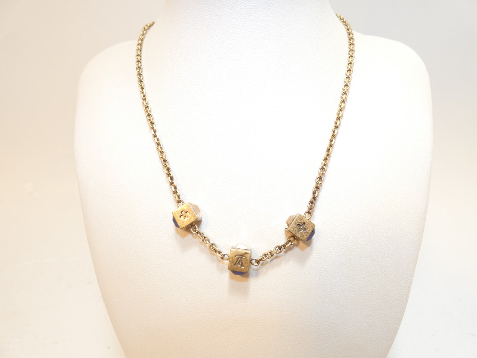 LOUIS VUITTON Cube Logo Necklace Necklace