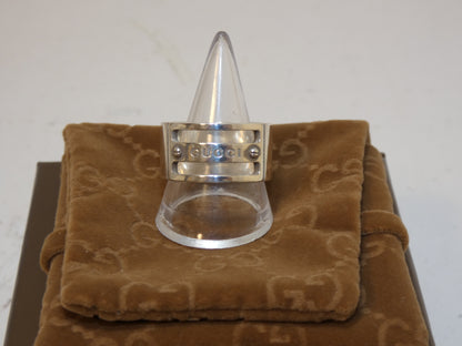 GUCCI logo silver ring