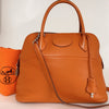 HERMES Bolide 31 Handbag/Shoulder Bag, Taurillon Clemence Leather, Orange, □Q Shoulder Bag