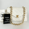 CHANEL Matelasse Chain Shoulder Bag, W24, White, with Seal