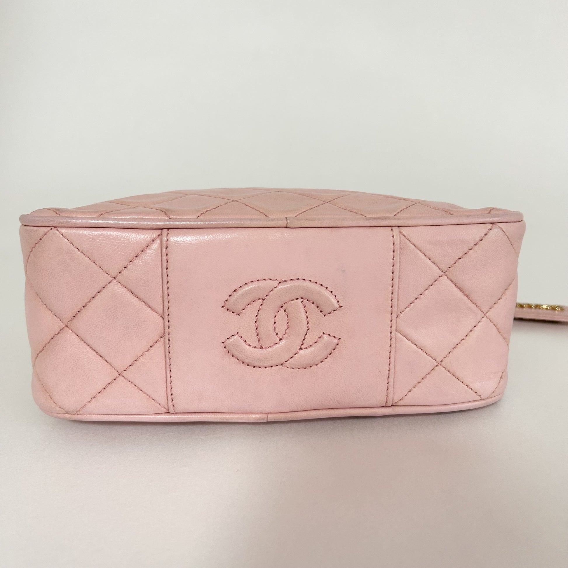 CHANEL Matelasse Chain Shoulder Bag, Pink, with Seal