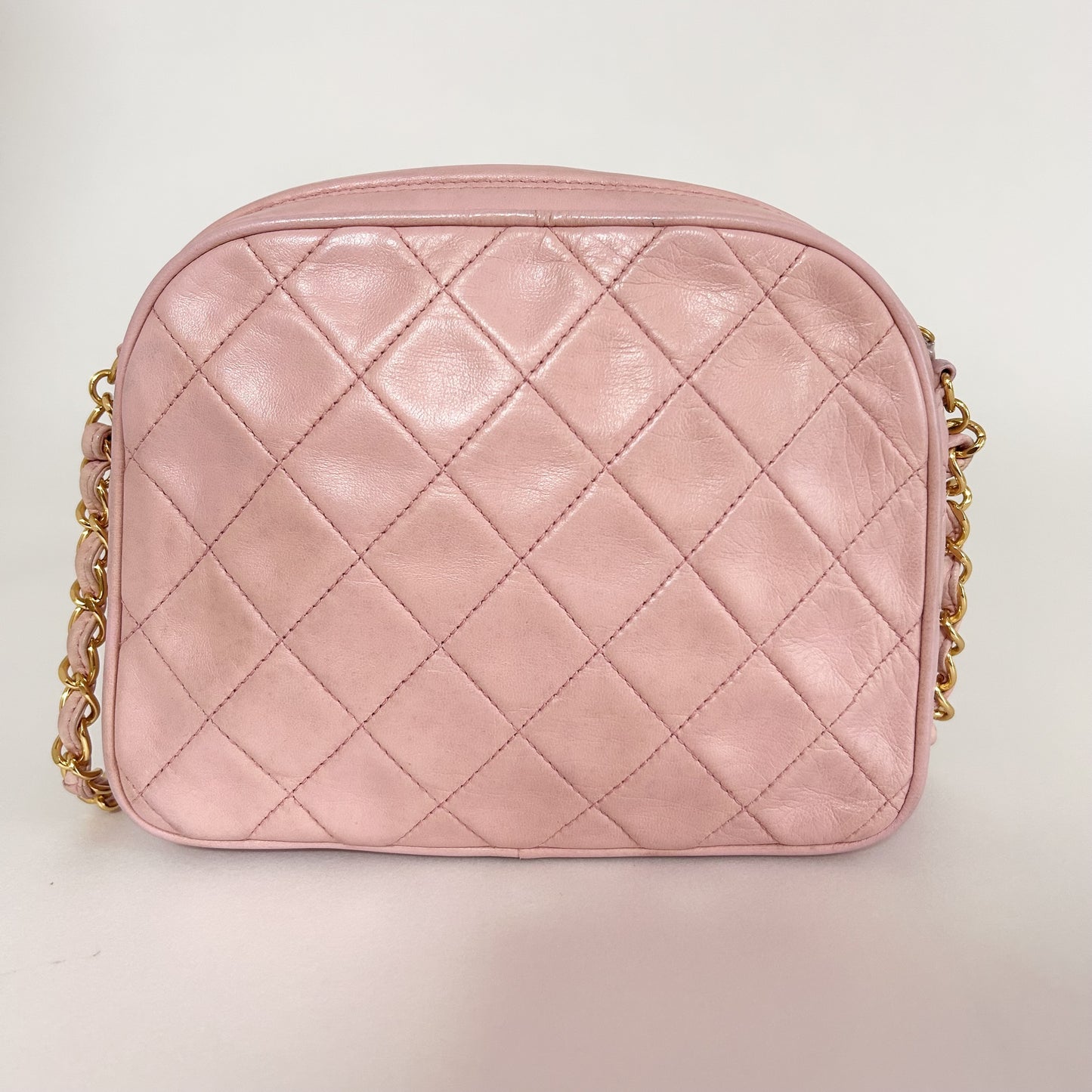 CHANEL Matelasse Chain Shoulder Bag, Pink, with Seal
