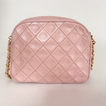 CHANEL Matelasse Chain Shoulder Bag, Pink, with Seal