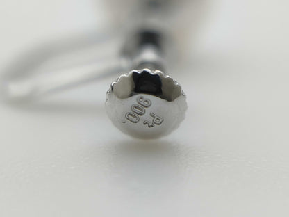 Pearl diameter: approx. 7.8-7.9mm, PT900, 2.4g, earrings 