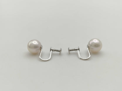 Pearl diameter: approx. 7.8-7.9mm, PT900, 2.4g, earrings 