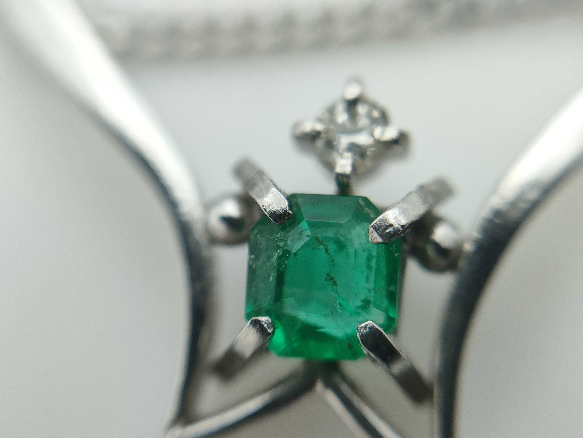 E0.12ct Diamond PT900/850 4.0g Necklace 