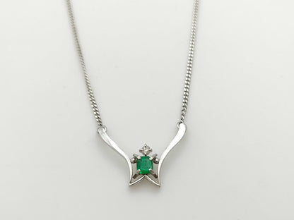 E0.12ct Diamond PT900/850 4.0g Necklace 