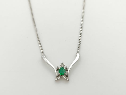 E0.12ct Diamond PT900/850 4.0g Necklace 