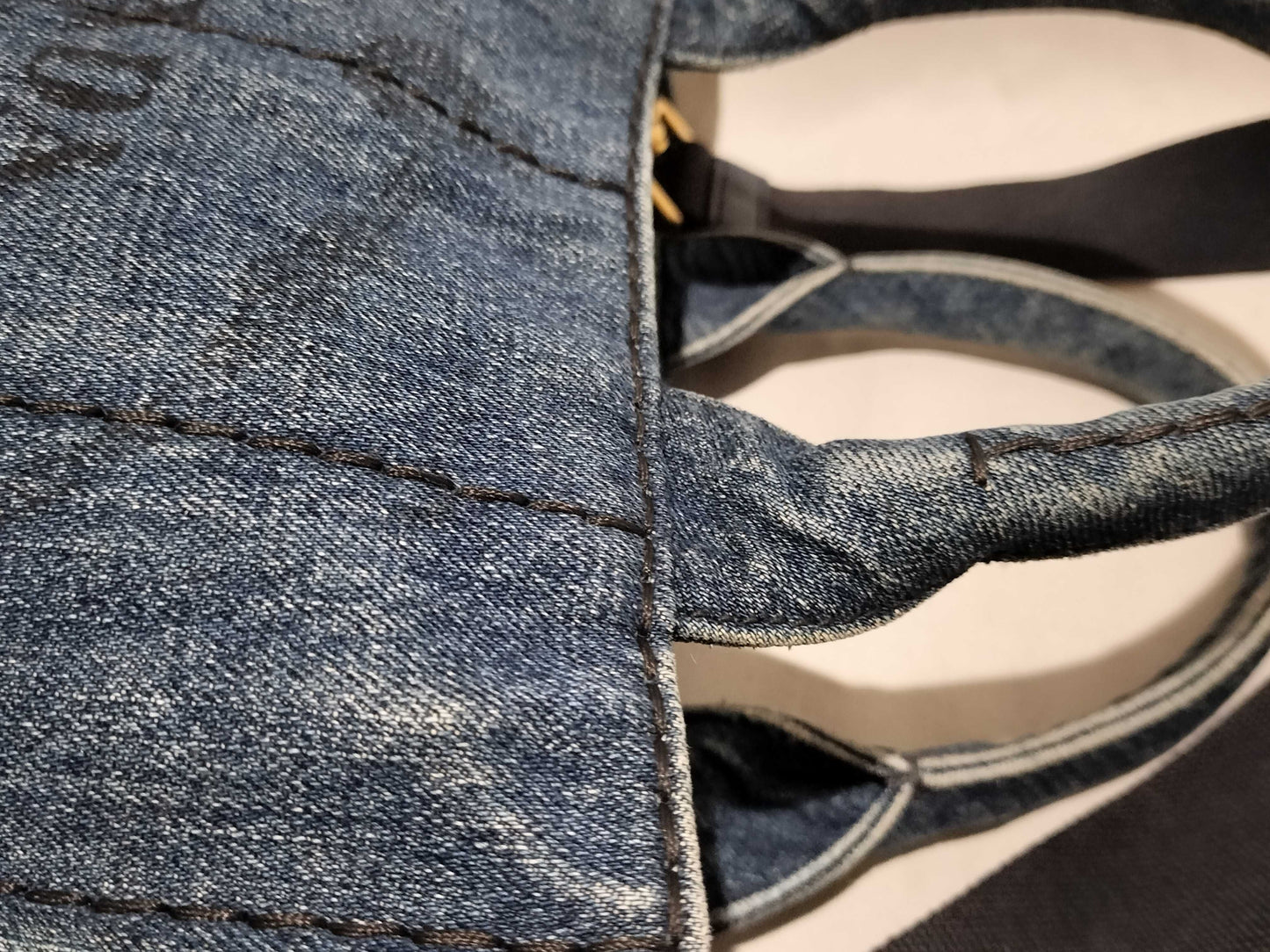 PRADA Prada Canapa Denim 2-Way Shoulder Bag