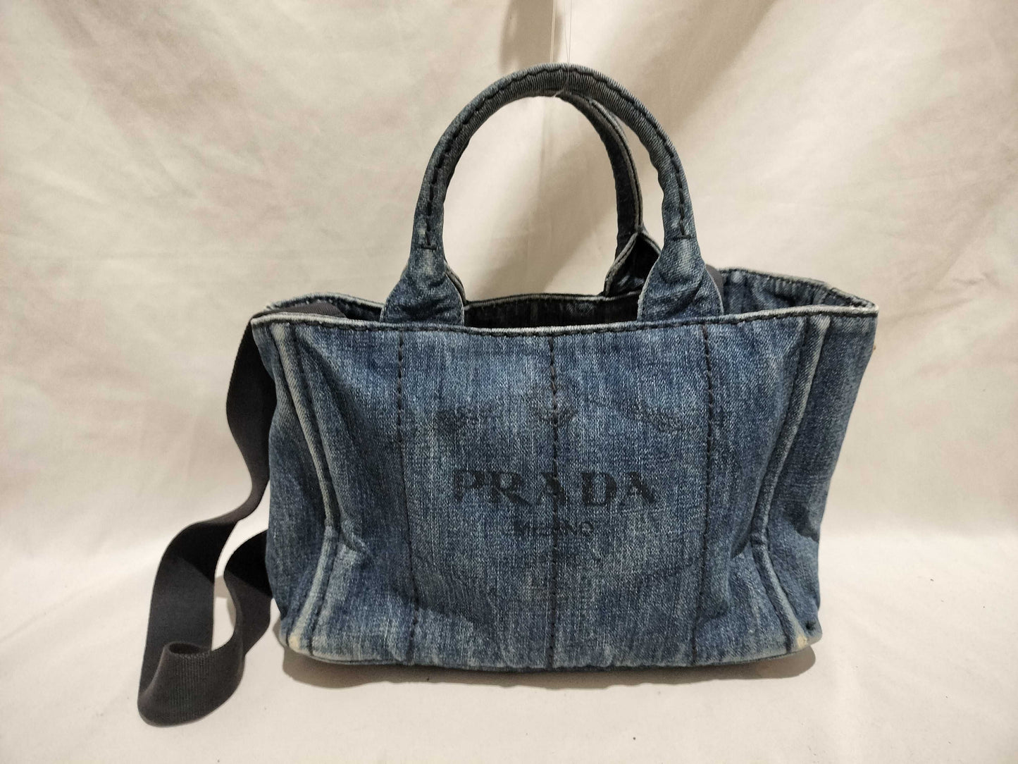 PRADA Prada Canapa Denim 2-Way Shoulder Bag