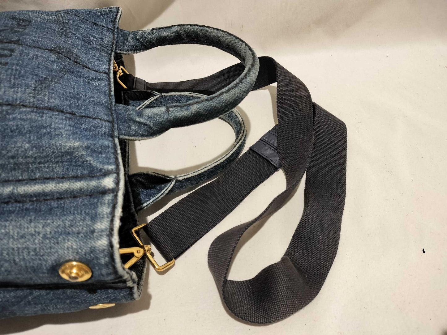 PRADA Prada Canapa Denim 2-Way Shoulder Bag