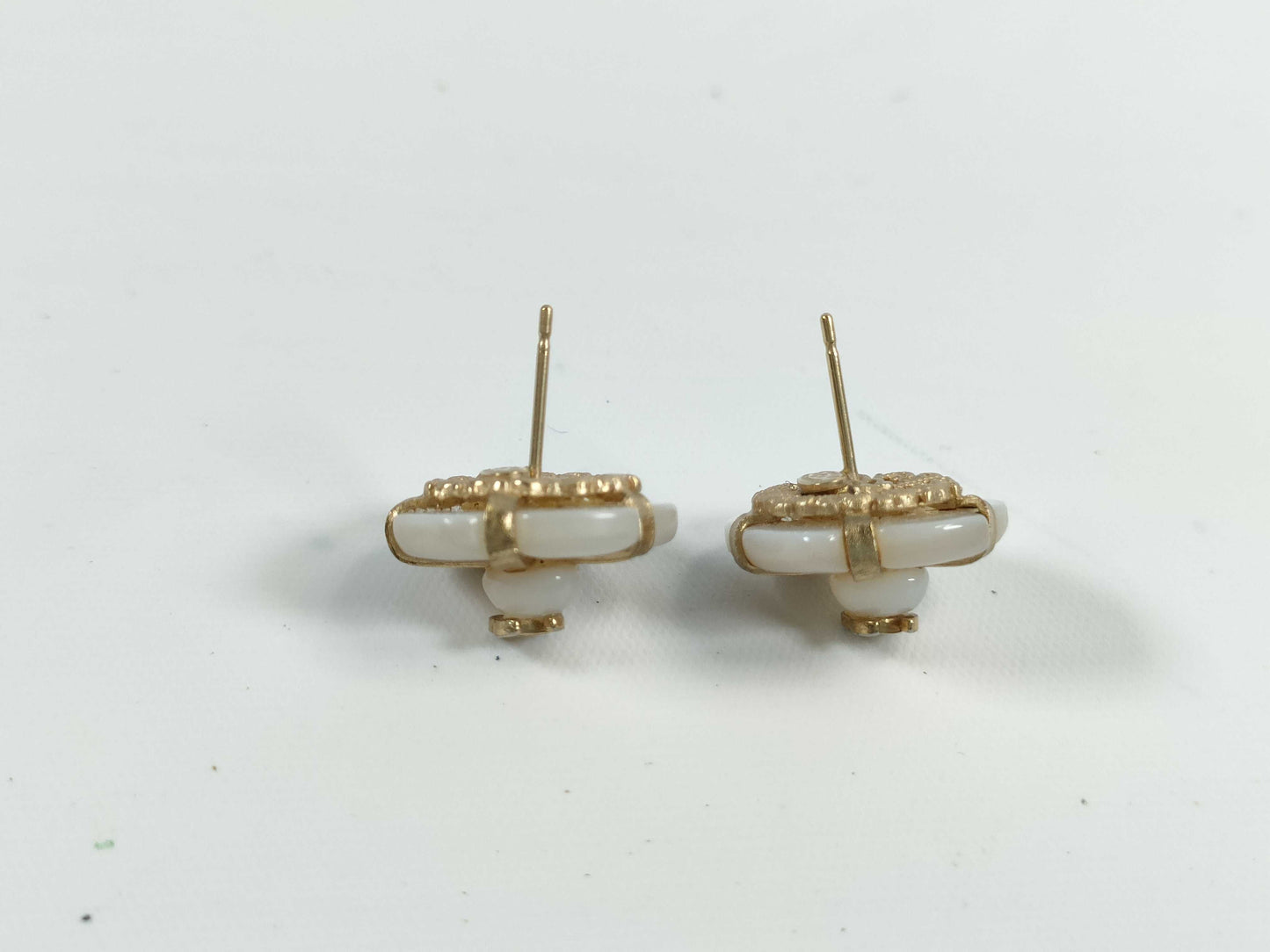 CHANEL Coco Mark Shell Earrings 01A