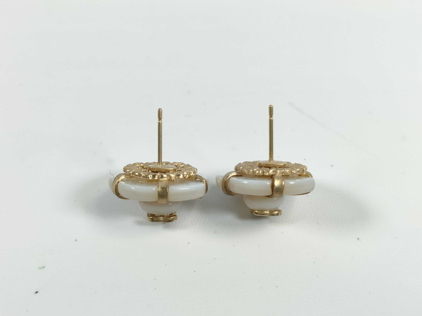 CHANEL Coco Mark Shell Earrings 01A