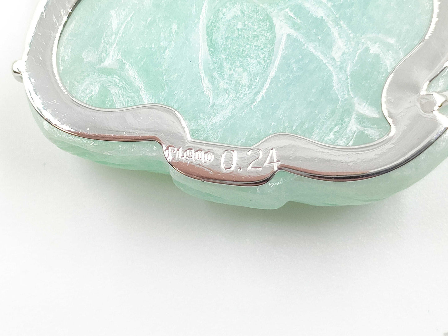 Carved Jadeite D0.24ct Pt900 15.2g Pendant Top 