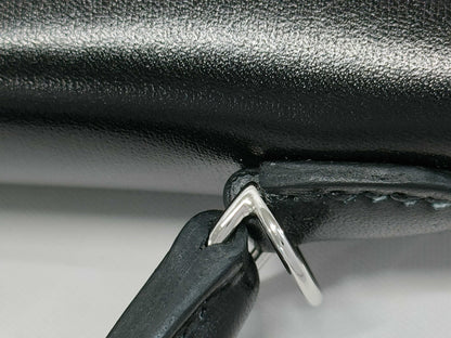 HERMES Mini Kelly 2 Box Calf Leather Black with Silver Hardware, K Stamped Bag