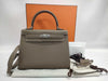 HERMES Kelly 25 Etoupe x Silver Hardware x Epson B Stamp Handbag