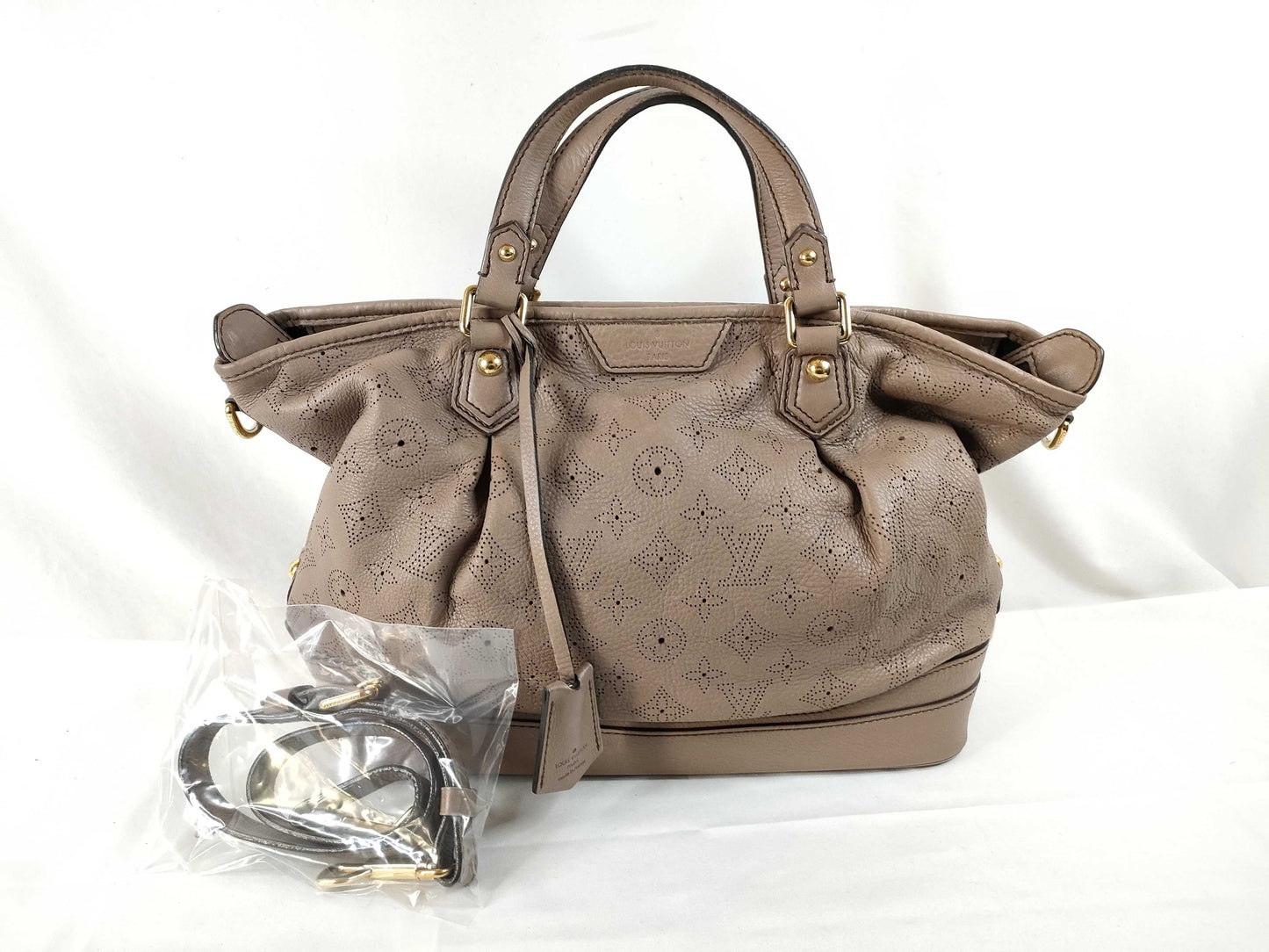 LOUIS VUITTON Mahina Stella PM Shoulder Bag M93175 AR1180 Beige Handbag