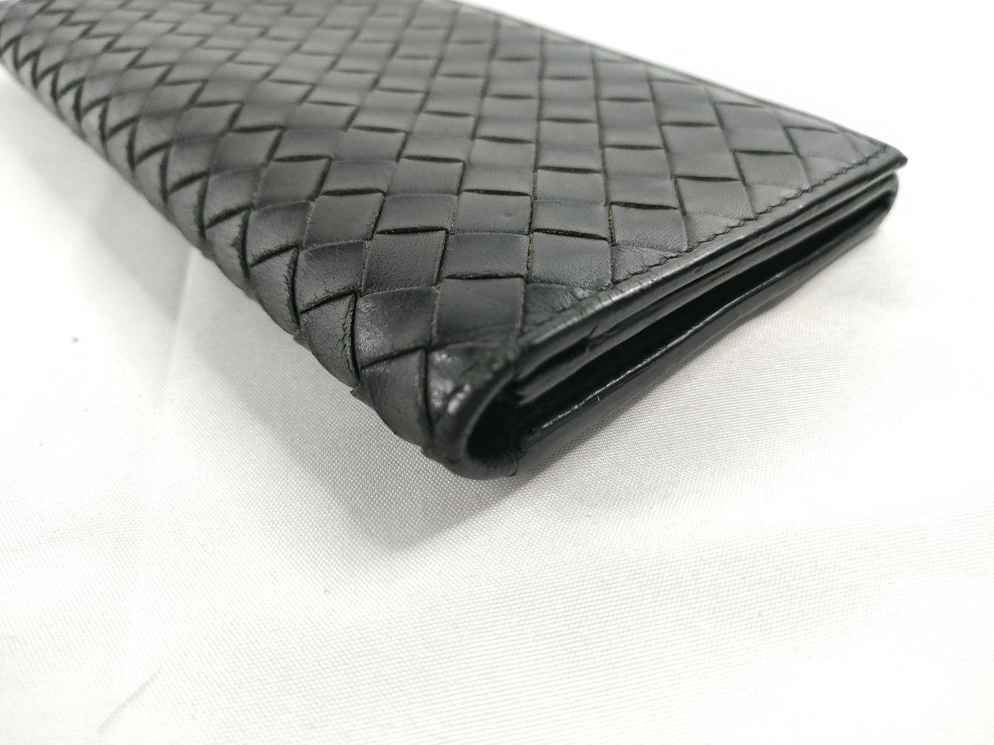 BOTTEGA VENETA Intrecciato Bottega Long Wallet Black Wallet