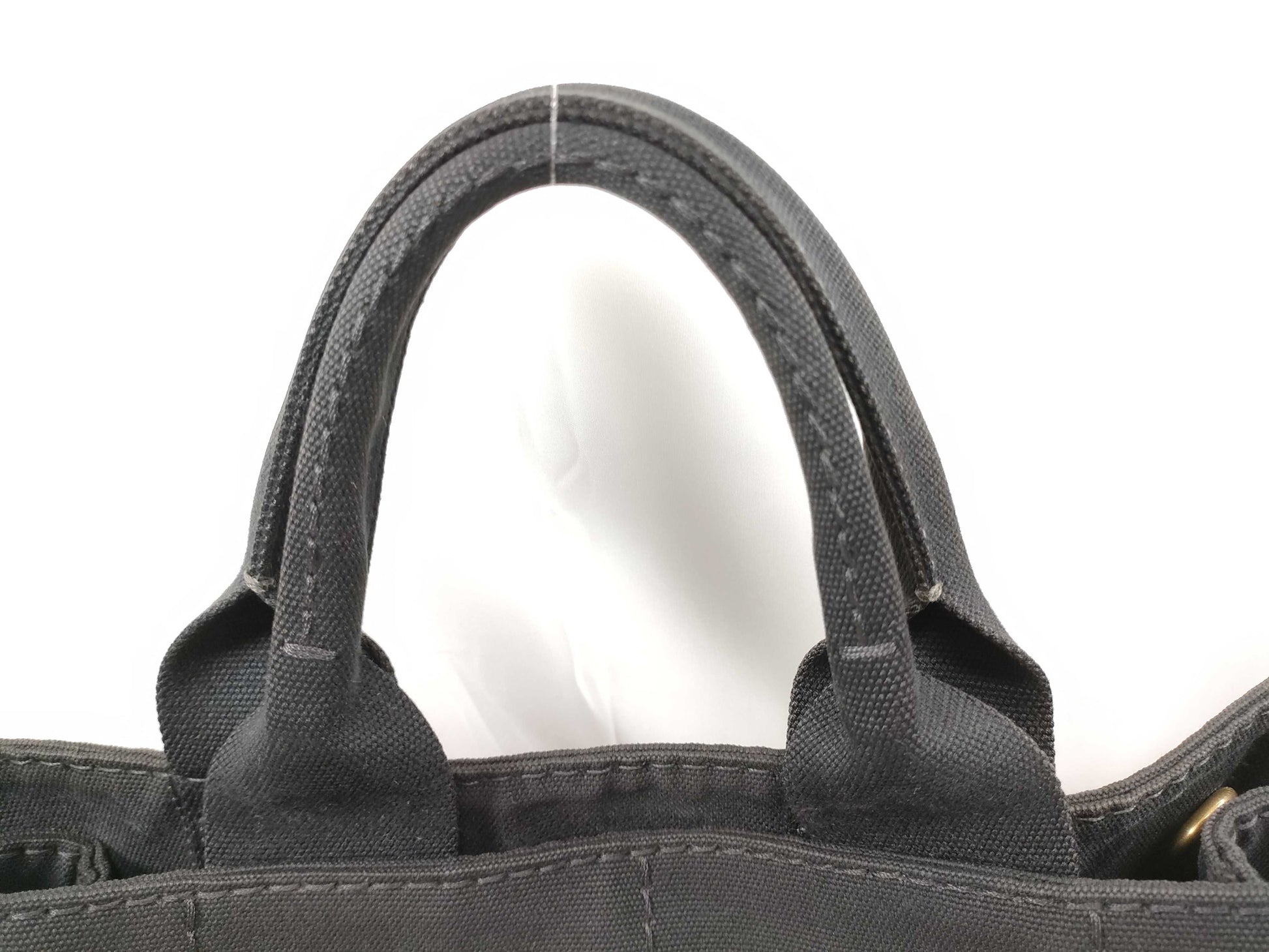 PRADA Canapa MM Black B1877G Tote Bag