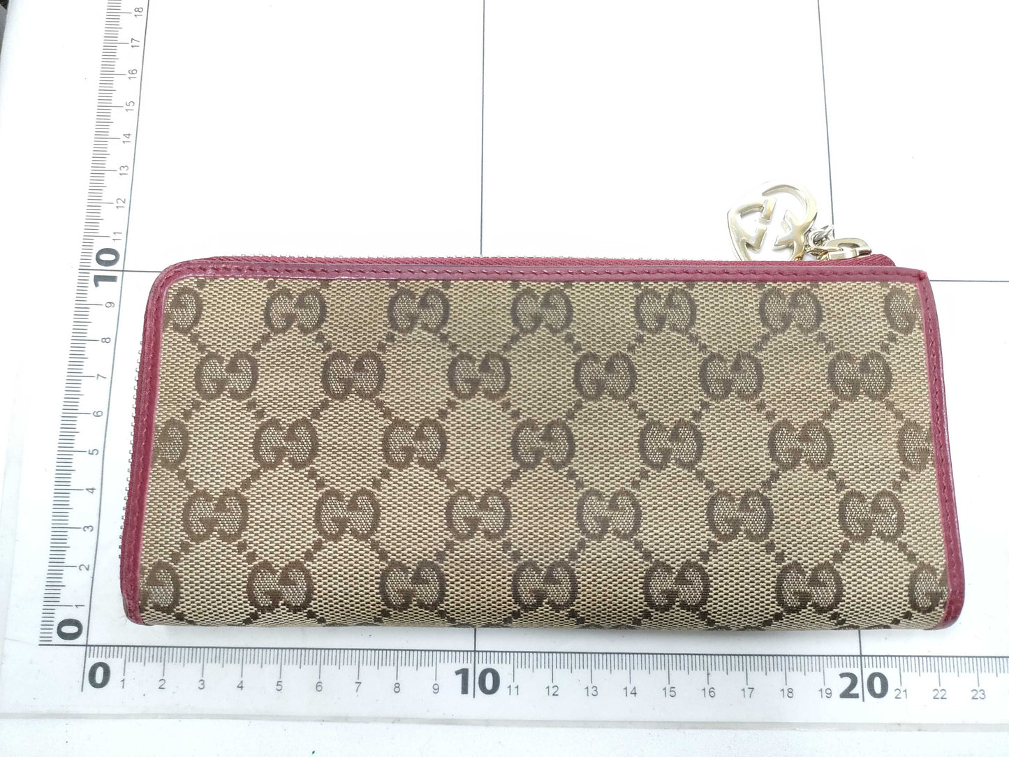 GUCCI GG Canvas L-Zip Long Wallet 295671 Red Wallet