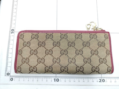 GUCCI GG Canvas L-Zip Long Wallet 295671 Red Wallet