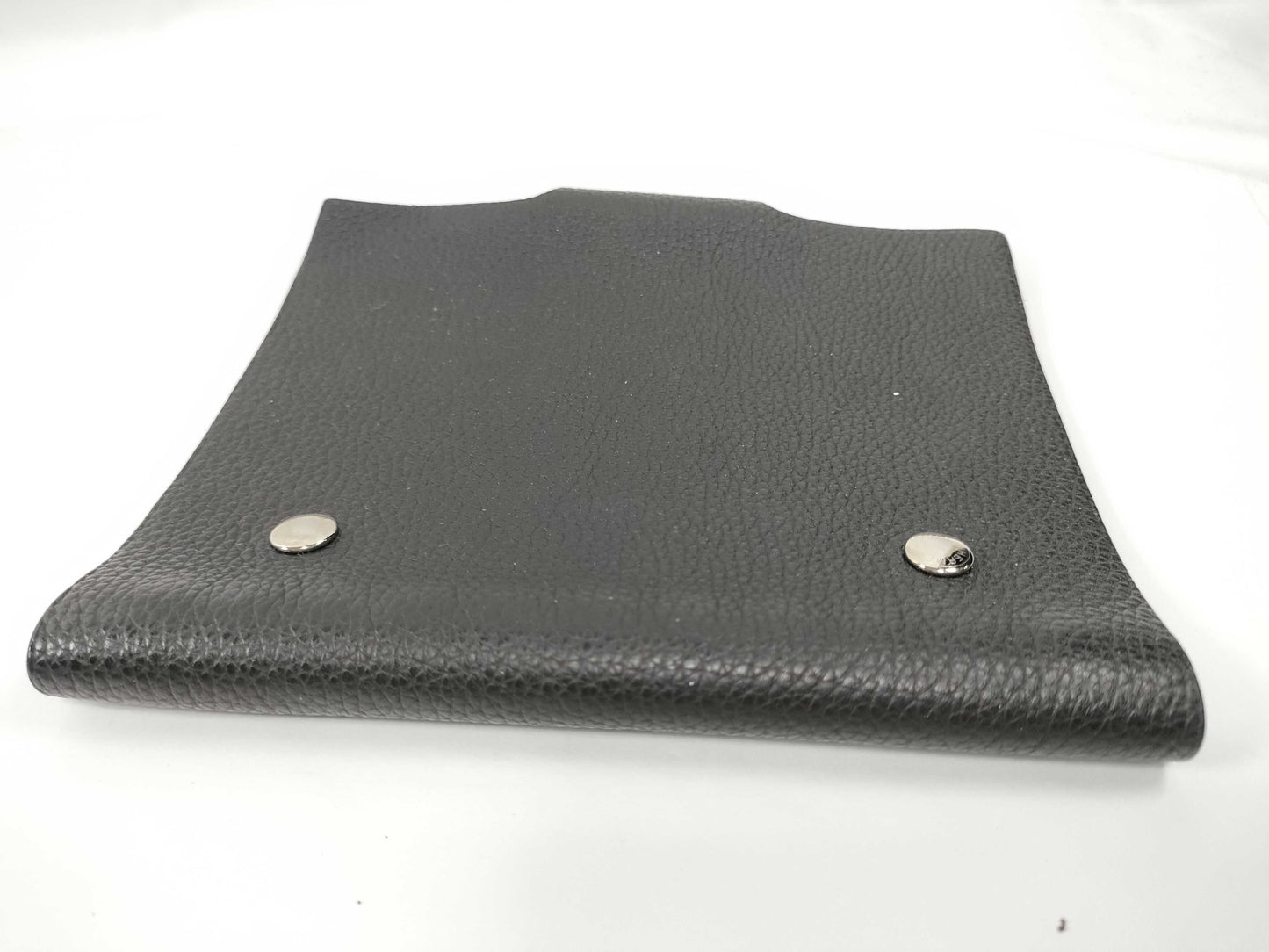 HERMES Hermès Leather Notebook Cover, Black, Card Case, Pass Case, Business Card Holder