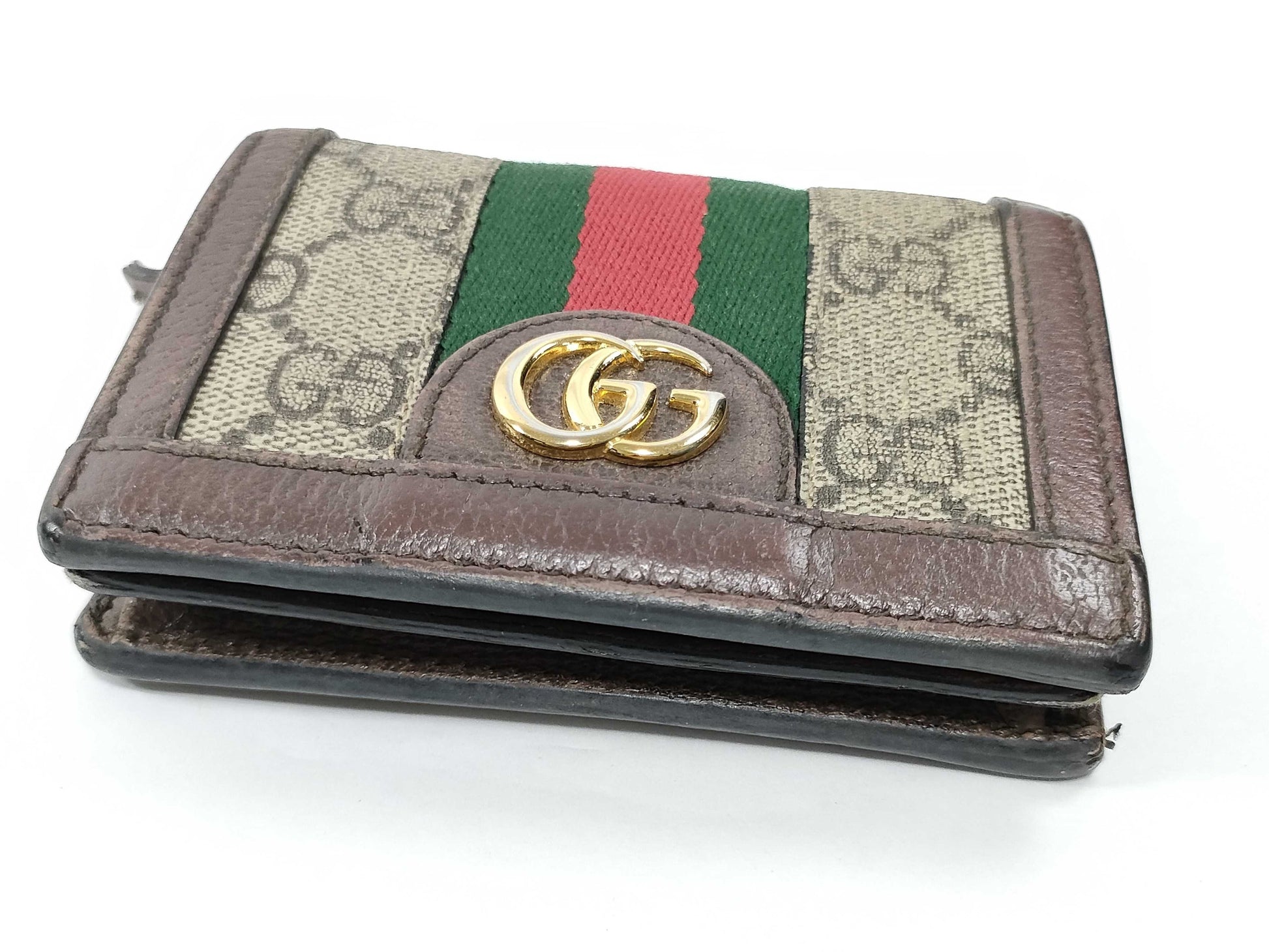GUCCI Ophidia Sherry Line Folding Wallet GG Supreme Wallet