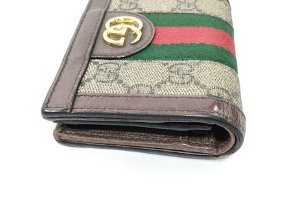GUCCI Ophidia Sherry Line Folding Wallet GG Supreme Wallet