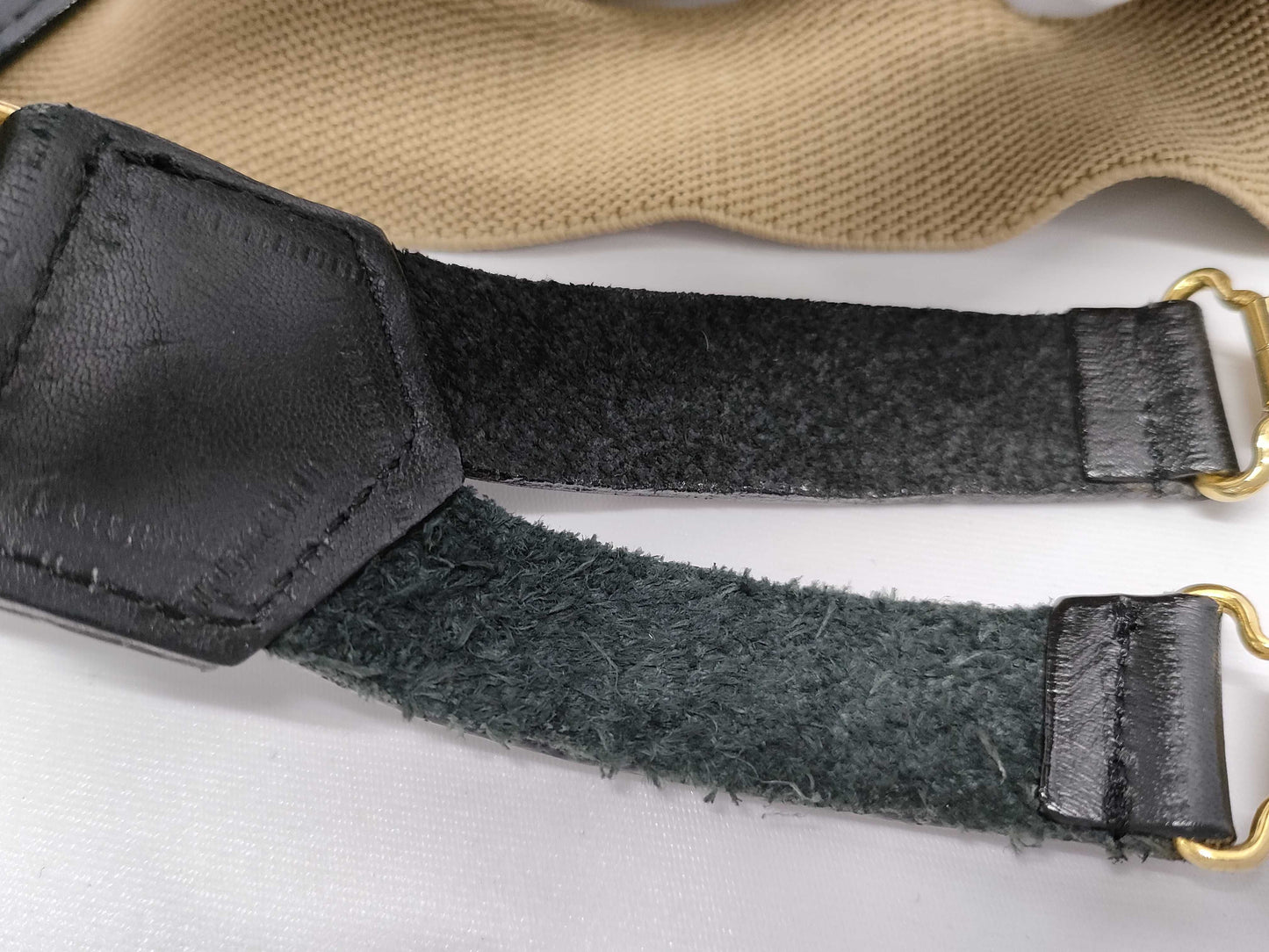 CHANEL Suspenders with Coco Mark Logo, Beige, Black, Other Accessories