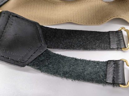 CHANEL Suspenders with Coco Mark Logo, Beige, Black, Other Accessories