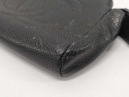 CHANEL Mini Pouch with Large Coco Mark, Caviar Skin, Black