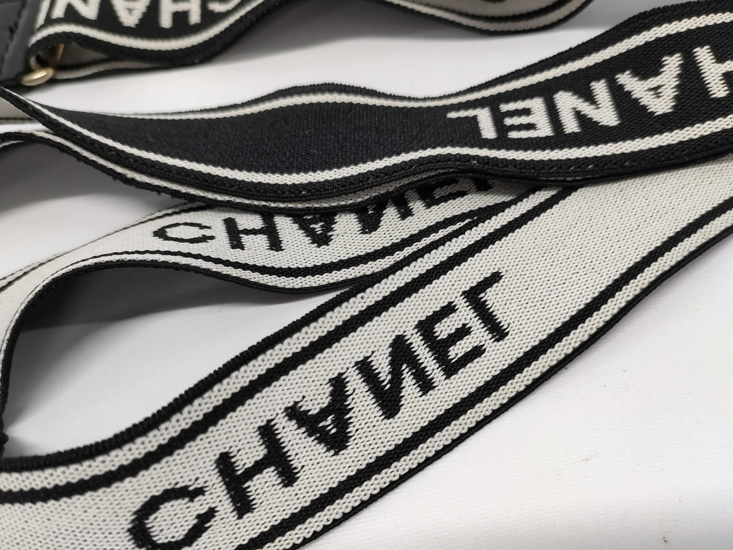 CHANEL Suspenders with Coco Mark Logo in Black Other Accessories