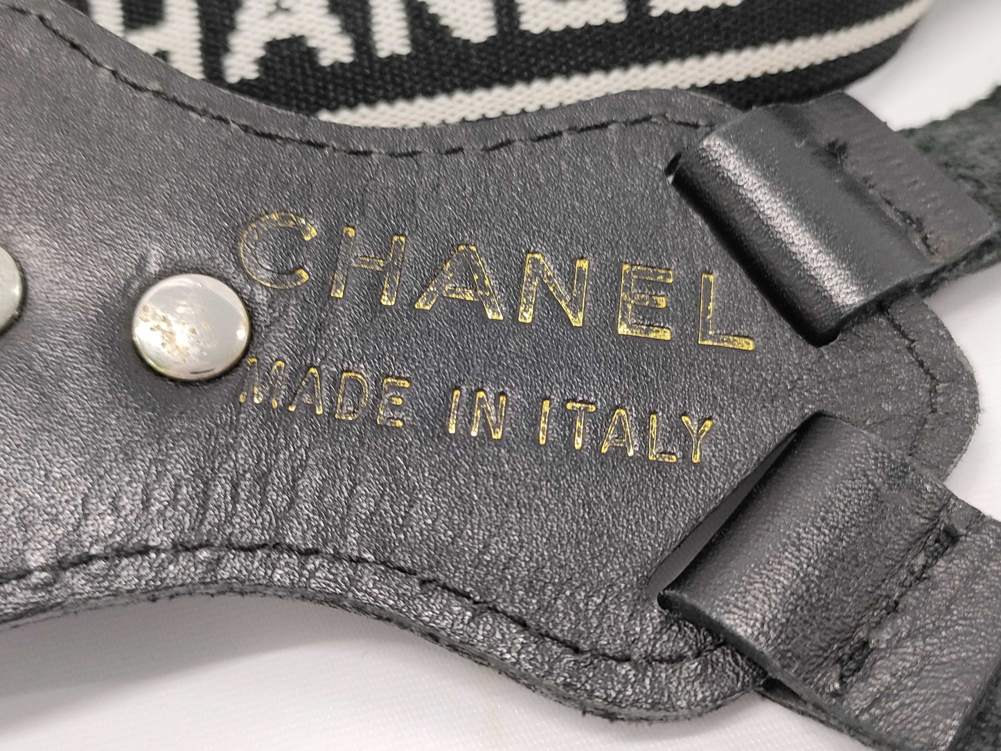 CHANEL Suspenders with Coco Mark Logo in Black Other Accessories