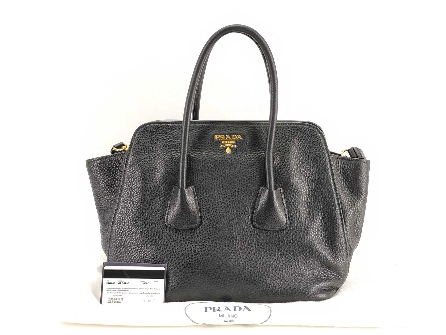 PRADA Prada 2-Way Handbag BN2655 Accessories: Dust Bag, Shoulder Strap, Tote Bag