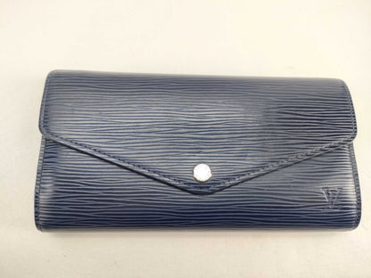 LOUIS VUITTON Epi Wallet, Louis Vuitton Epi Sarah in Indigo Blue, M60585, with Initials, Accessories: Dust Bag/Box, Wallet