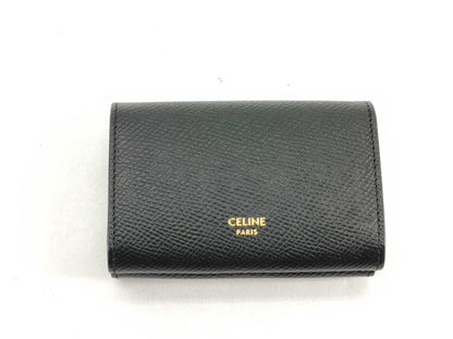 CELINE Leather Card Case, Black. Accessories: Box, Dust Bag, Card Case, Pass Case, Business Card Holder.