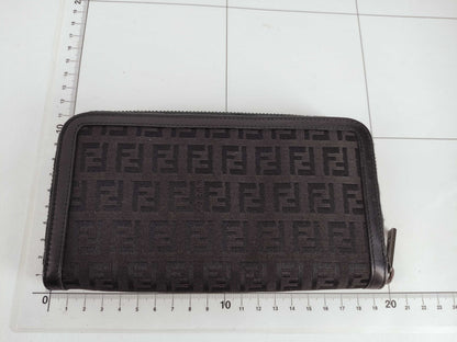 FENDI Zucchino Round Zip Long Wallet