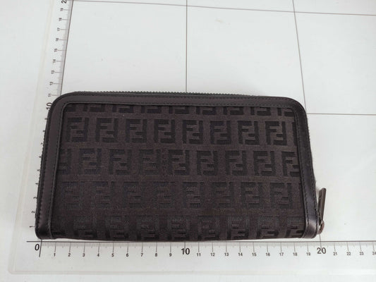 FENDI Zucchino Round Zip Long Wallet