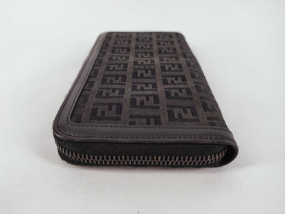 FENDI Zucchino Round Zip Long Wallet