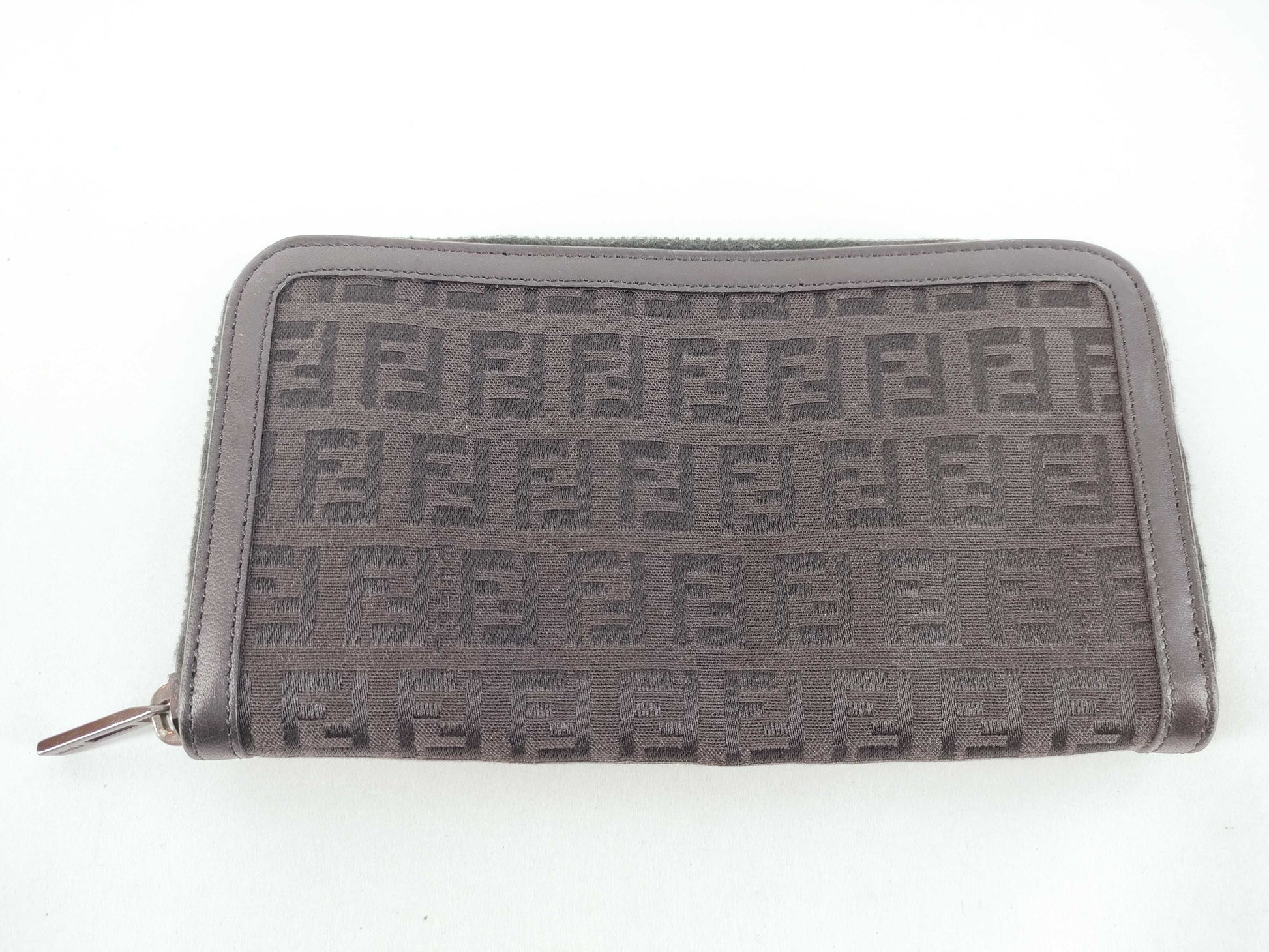 FENDI Zucchino Round Zip Long Wallet