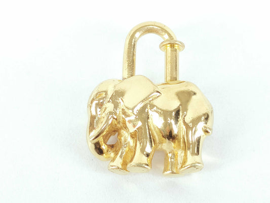 HERMES Cadena Bag Charm Elephant Gold Charm