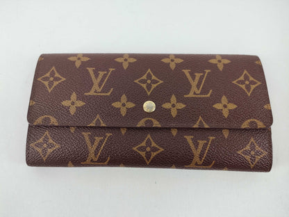 LOUIS VUITTON Monogram Louis Vuitton Long Wallet Porte Monnaie Credit Monogram 874 Wallet
