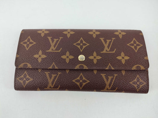 LOUIS VUITTON Monogram Louis Vuitton Long Wallet Porte Monnaie Credit Monogram 874 Wallet
