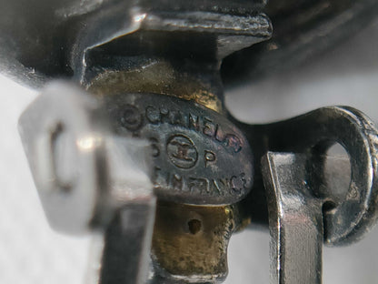 CHANEL CHANEL Earrings Drop Stone Coco Mark Gunmetal 96P Earrings