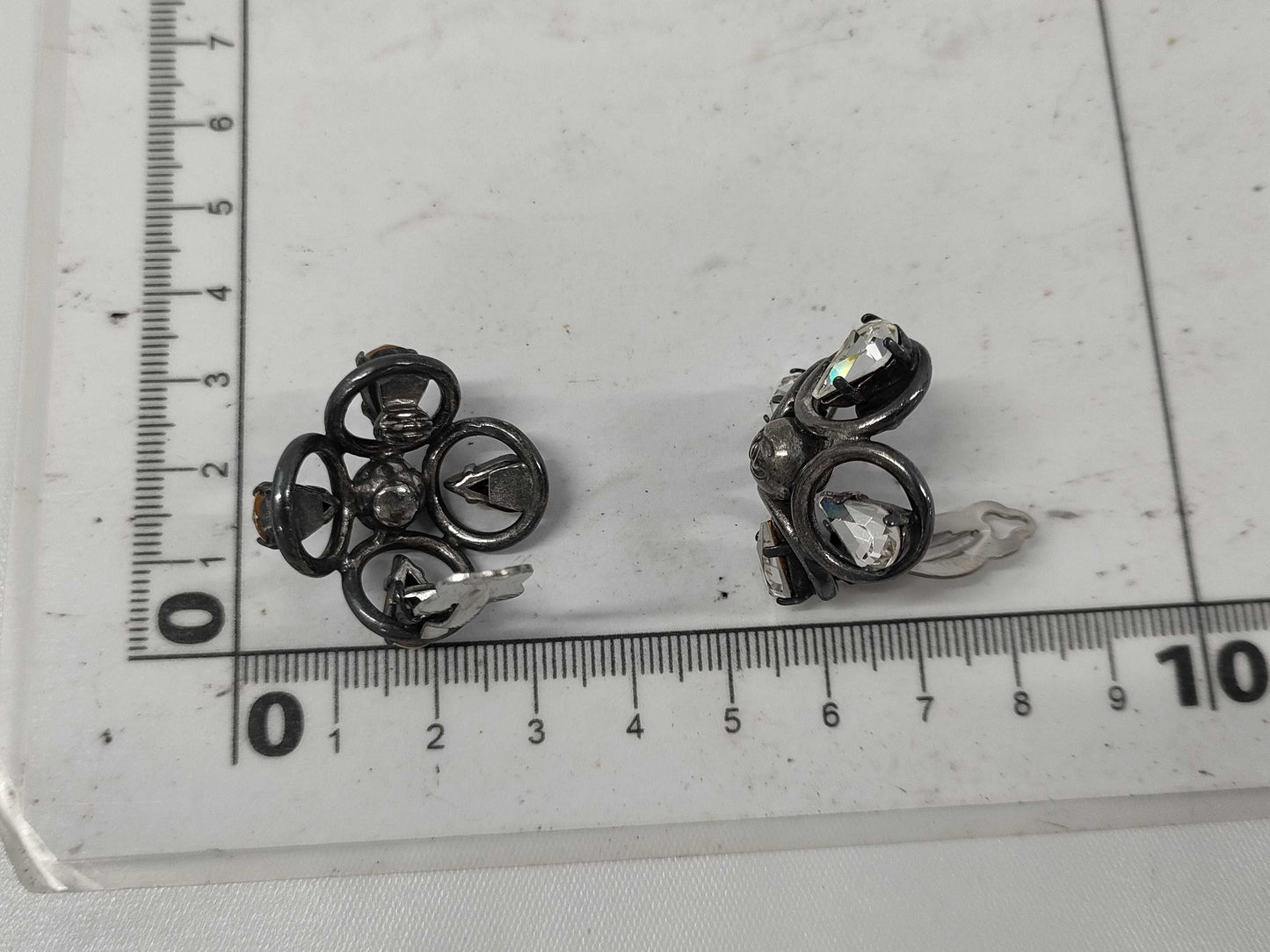 CHANEL CHANEL Earrings Drop Stone Coco Mark Gunmetal 96P Earrings